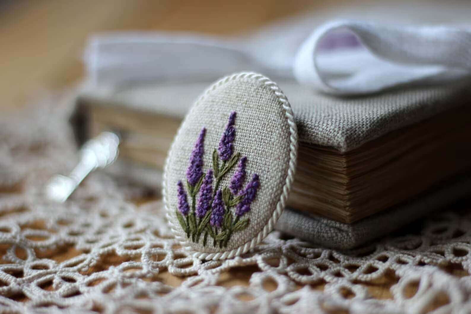 Lavender brooch